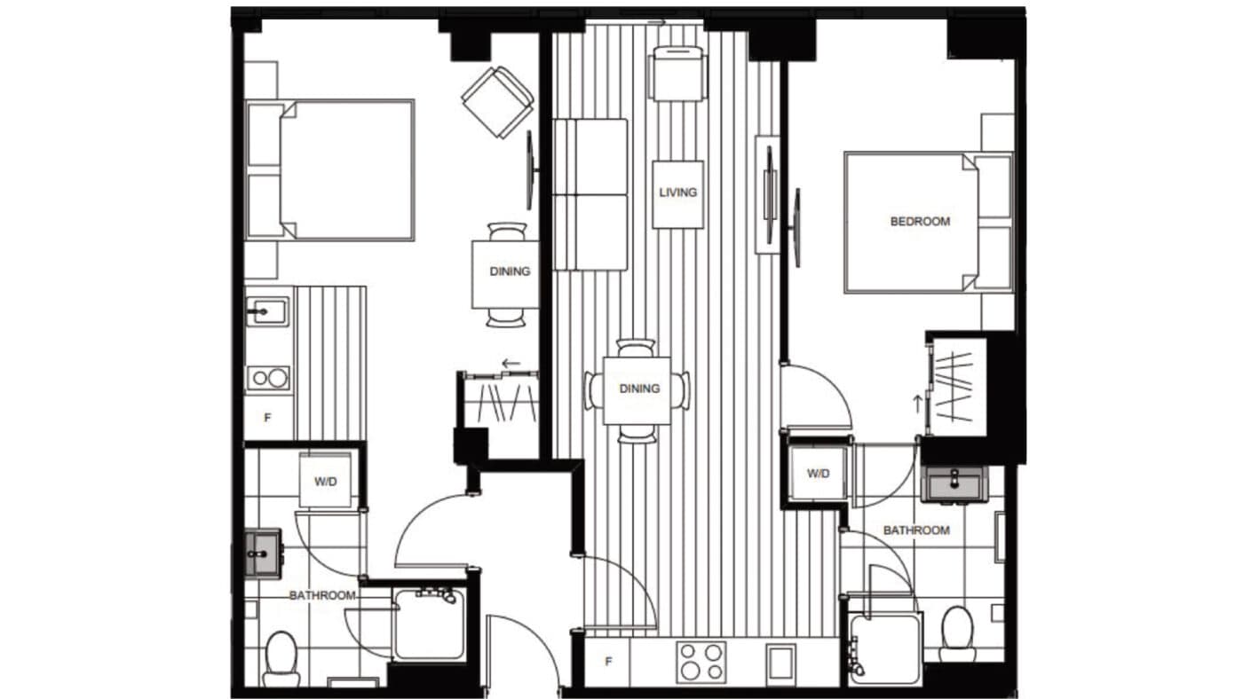 Dual key floor plan